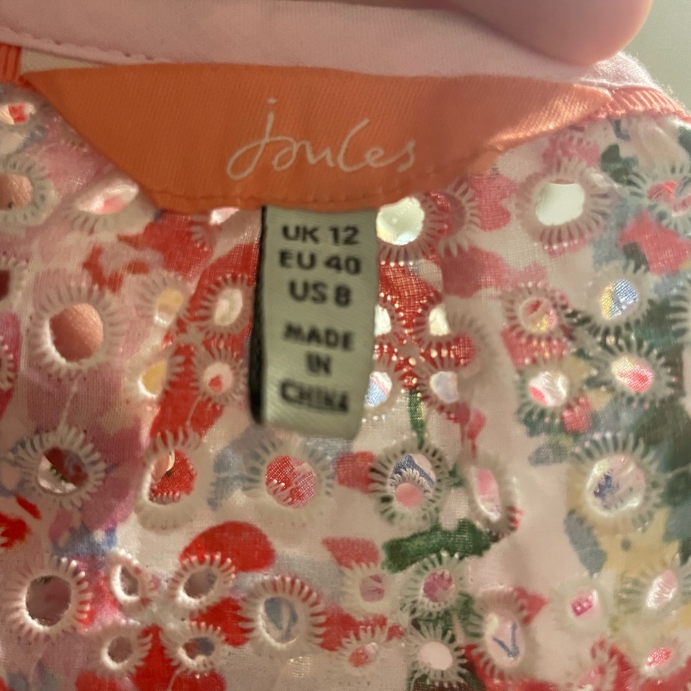 Joules Floral Eyelet Blouse - Pink and Multicolor - Picture 3 of 3